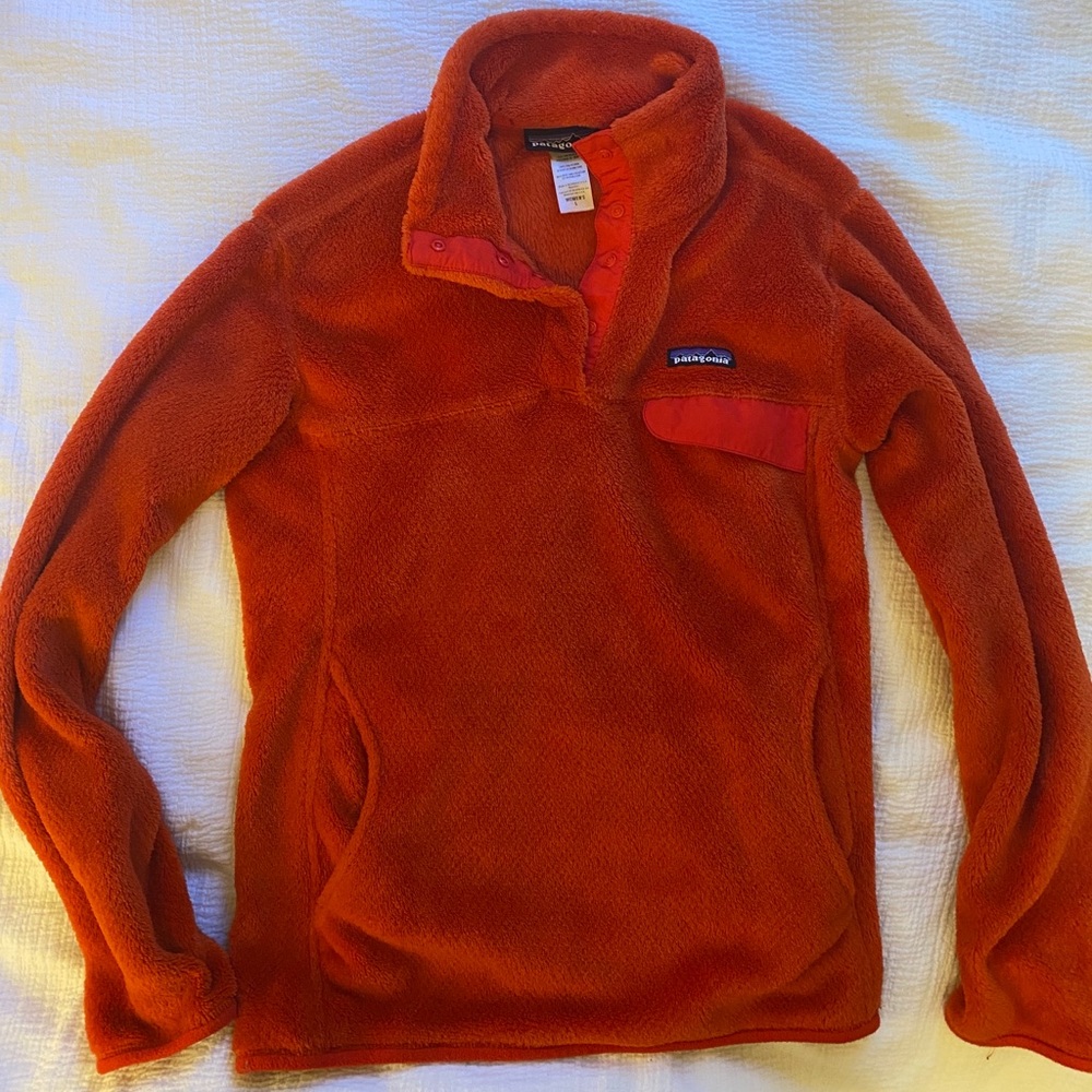 Women’s Patagonia Orange Fuzzy Pullover